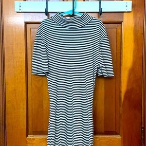 Charlotte Russe Long Turtleneck B/W striped dress